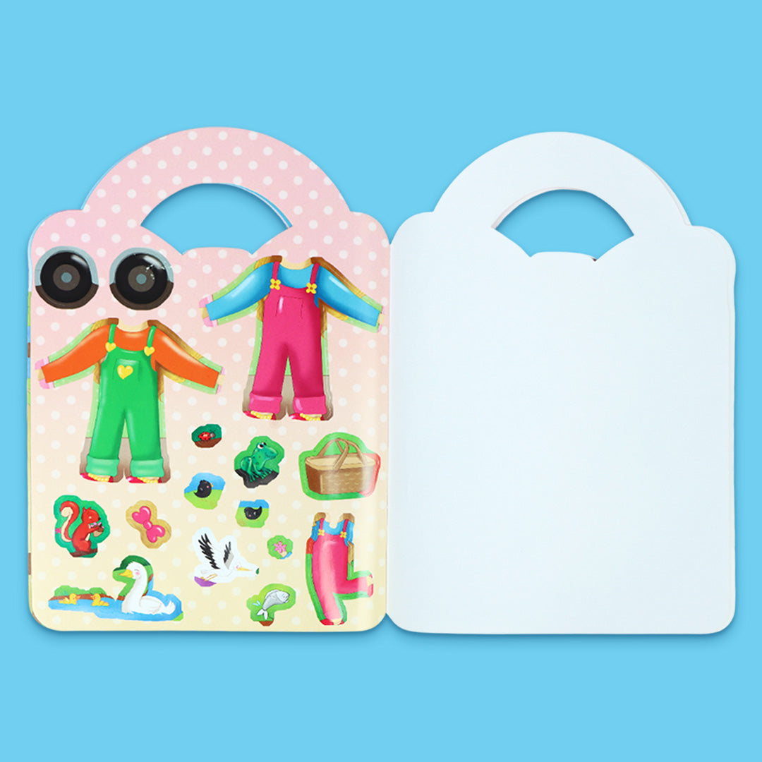 ملصقات من كتاب تفاعلي للأطفال عن فصل الشتاء لتعلّم الملابس الدافئة مع ملصقات ورسوم ممتعة